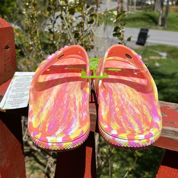 CROCS Classic Marbled Sandals Size Men 9 Women’s 11 - Picture 3 of 5